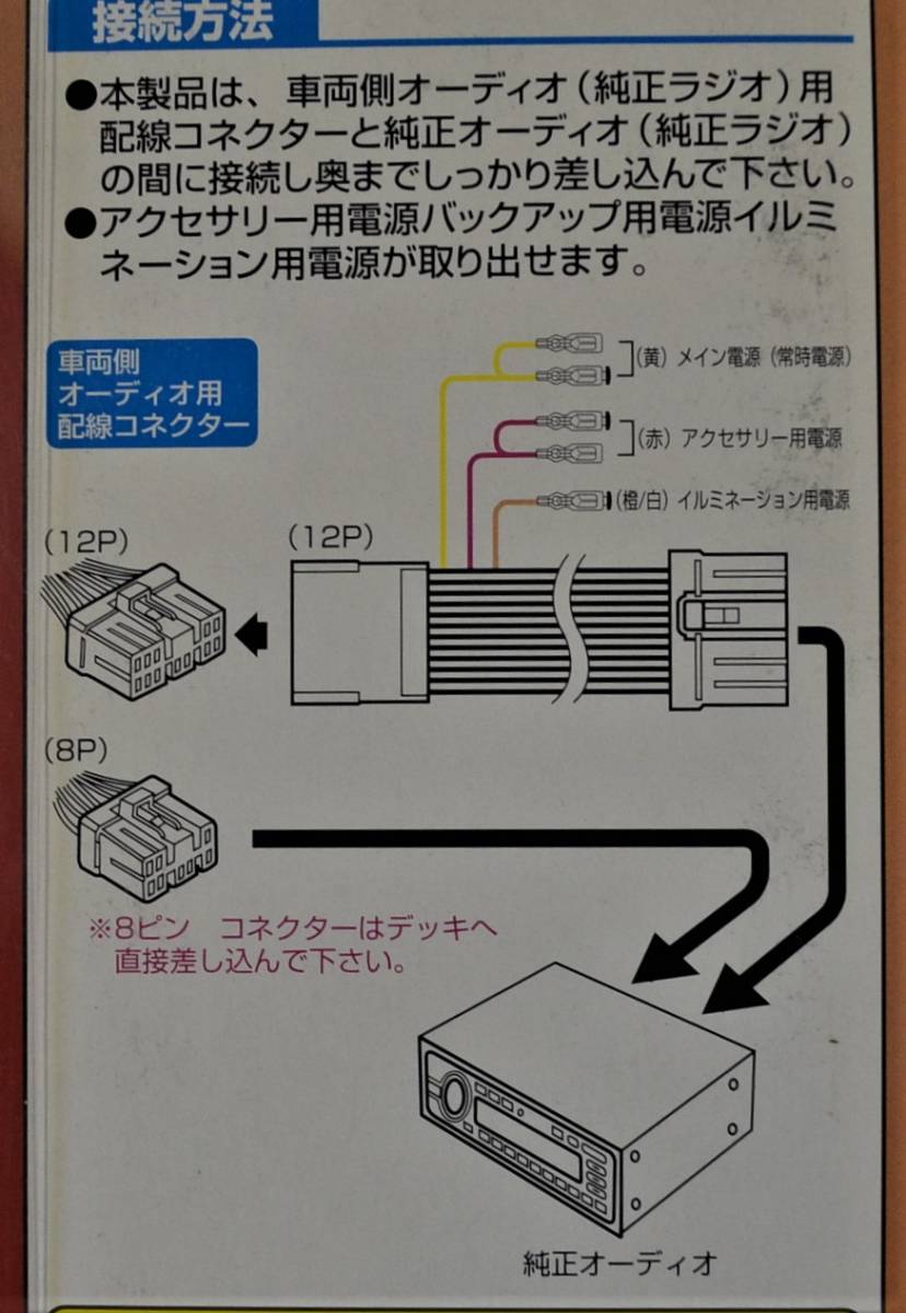 送料無料・マツダ車12P・ETC/ドライブレコ－ダ－等・電源取り出し用・新品・/オ－ディオ配線から電源取り出しコネクター/_画像2