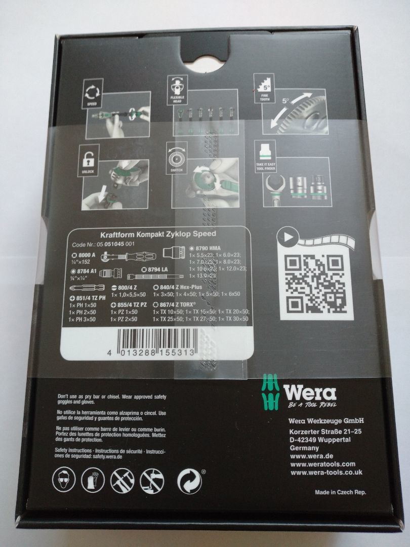 WERA ヴェラ クラフトフォームコンパクトセット Zyklop Speed_画像3