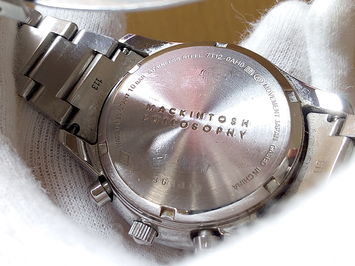 【 稼働中 】 MACKINTOSH PHILOSOPHY by SEIKO 7T12-0AH0 Chronograph Watch with Small Second Hand セイコー クロノ スモセコ 腕時計_画像7