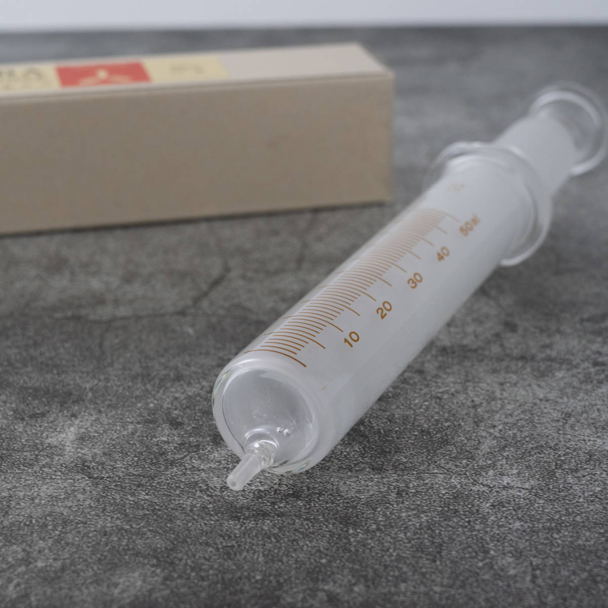 ５0cc ガラス製 シリンジ MITSUBA オブジェ 飾り 実験 ミツバ GLASS SYRINGE_画像8