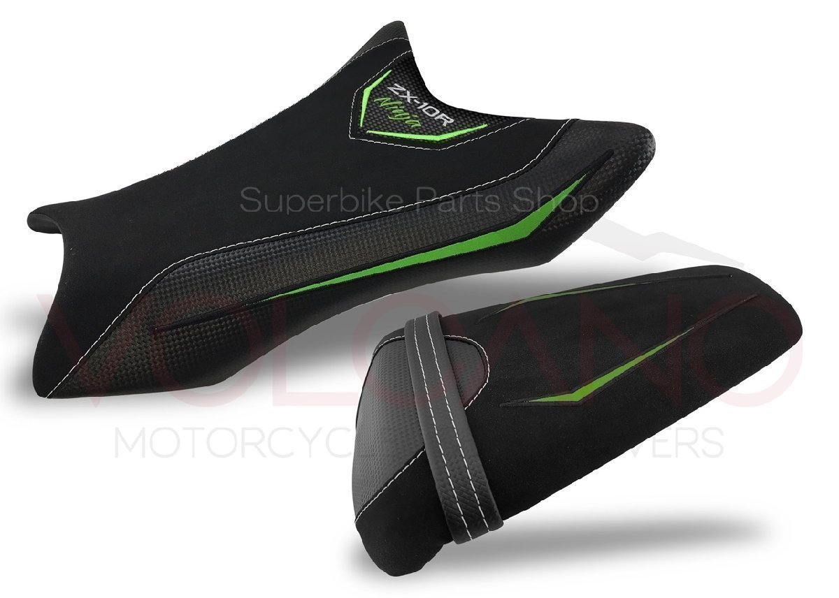 KAWASAKI NINJA ZX 10R 2011~2015用 VOLCANO イタリア製 革素材 シートカバー SEAT COVER