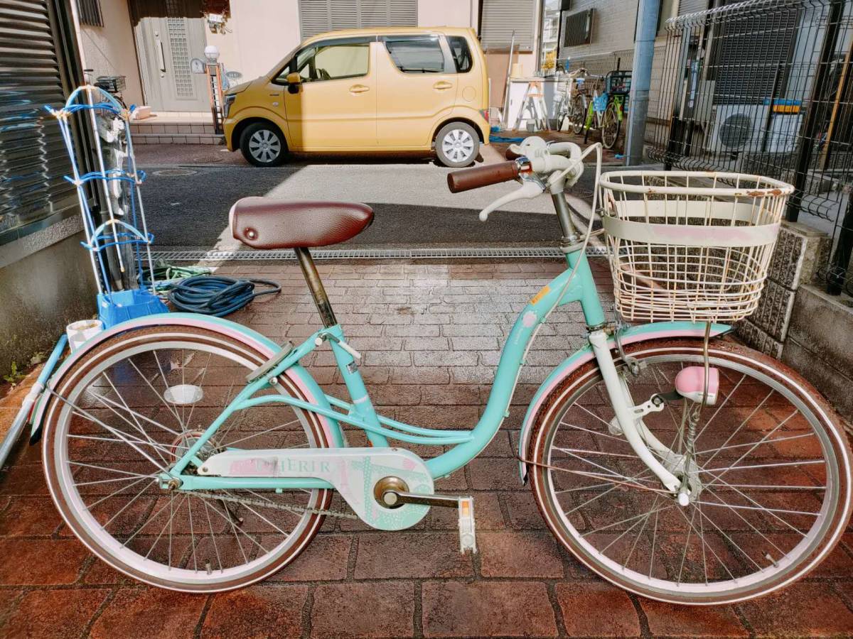 サイクルベースあさひ 22インチ オートLEDライト グリーン CHERIE 女の子 手渡しOK 自転車 (大阪府枚方市)_画像3