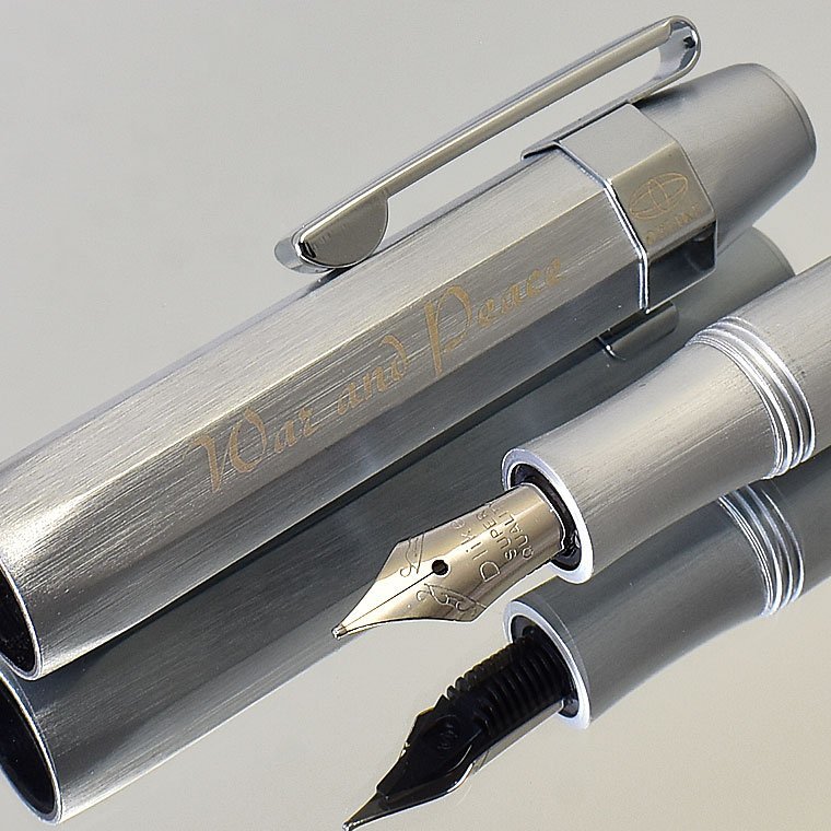 ◆●【DELIKE/ディライク】ALPHA 真鍮万年筆 スタイリッシュなボディ 金属製 グレー Grey 重厚感 EF(極細) コンパクト 両用 新品 /ALGY-EFS_今回出品のペン先はEF（極細）です