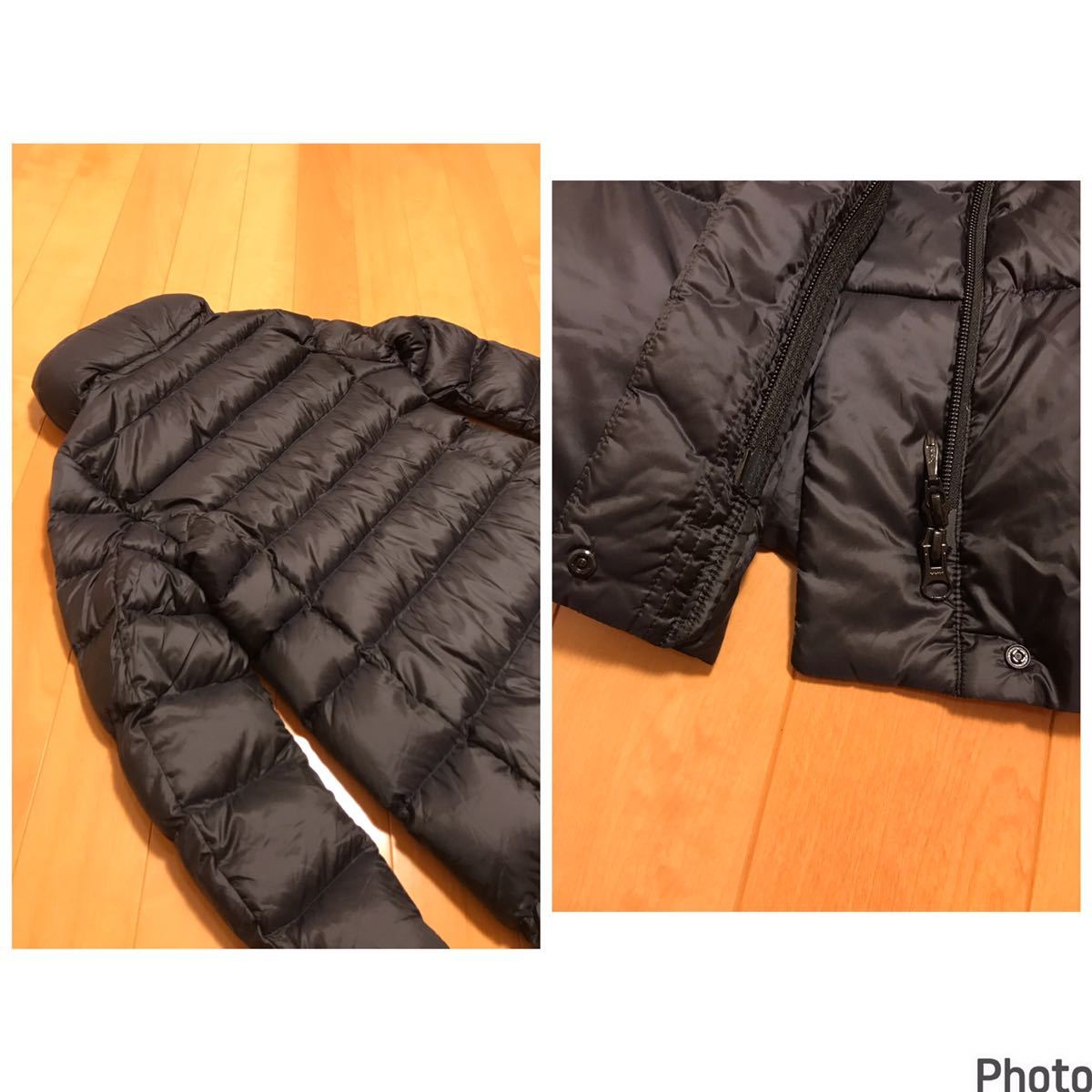  beautiful goods * Uniqlo lady's size L protection against cold . manner. super light weight & high density light down Super Long. maxi height coat * black quilting cloth black / jacket 