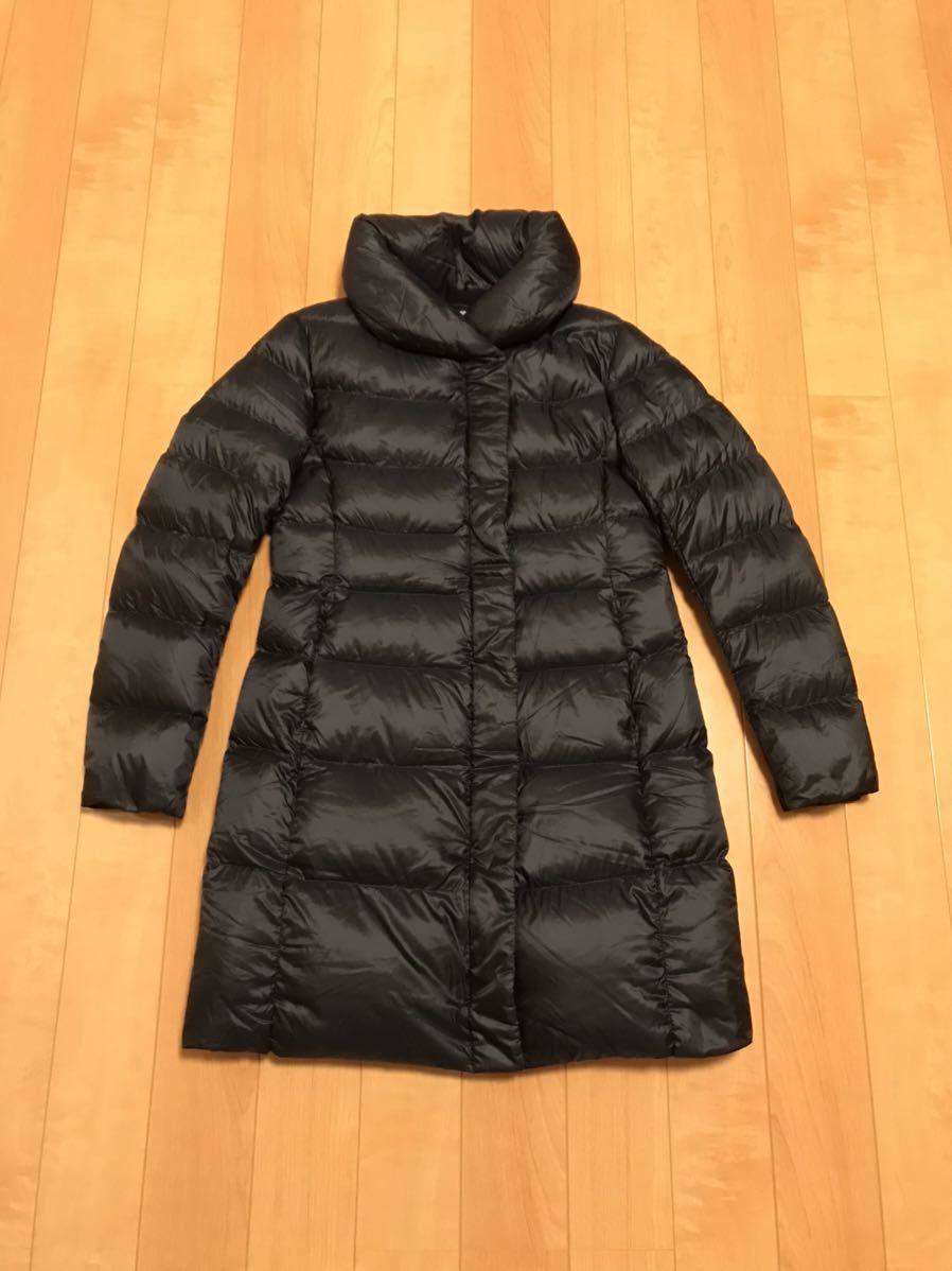  beautiful goods * Uniqlo lady's size L protection against cold . manner. super light weight & high density light down Super Long. maxi height coat * black quilting cloth black / jacket 