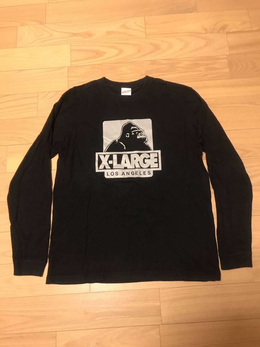 良品 X-LARGE エクストララージ SINCE1991 サイズL LOS ANGELES ロサンゼルス ロス ビッグロゴ プリント Tシャツ 長袖 ロングスリーブTee_画像1