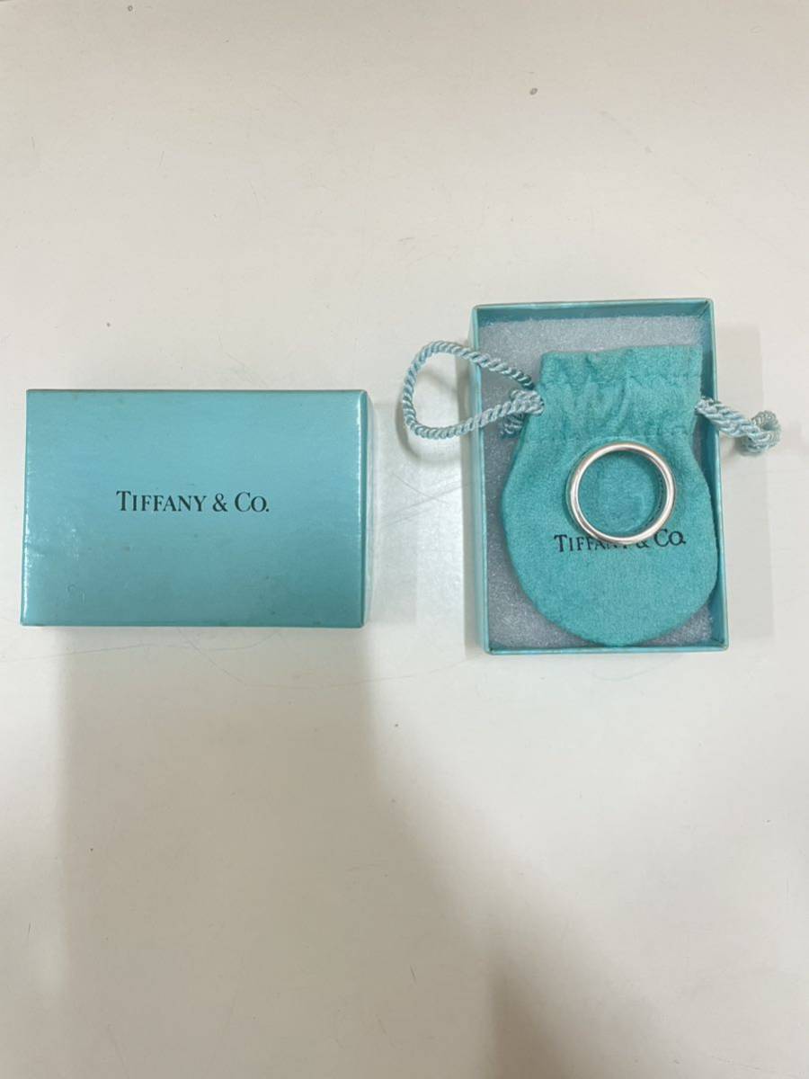 【TK0203】ティファニー TIFFANY 925 シルバー 指輪 リング 16号 箱付き 1837 ロゴ アクセサリー ナロー_画像1