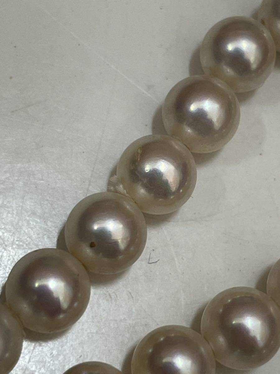 【TK0227】SILVER 刻印 パールネックレス ロング レディース 真珠 長さ約60cm 約7mm玉 ケースあり_画像5