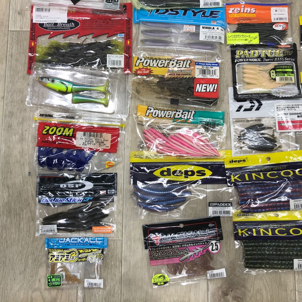 203 D ワーム ② deps / Berkley / DAIWA / reins / DSTYLE / JACKALL / KEITECH など 50袋 まとめ 釣り ソフト ルアー 中古_画像7