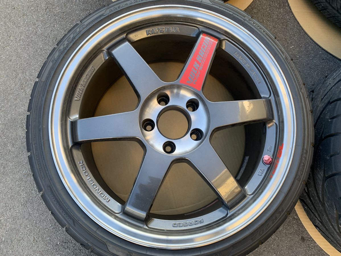 RAYS TE37SL 9.5J +35 ブロンズ VOLK RACING 2本セット 絶版 中古品 kr20a 225/40R18付き_画像3