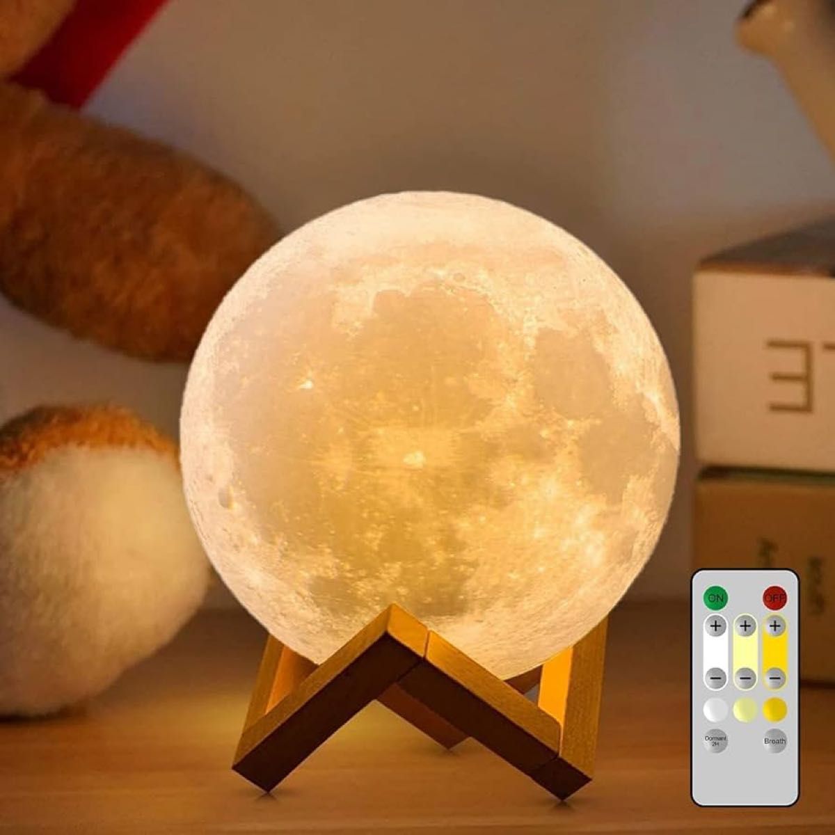 月ライト　リモコン付き 間接照明 おしゃれ 置き型 （直径15㎝）月のランプ ムーンライト インテリア照明