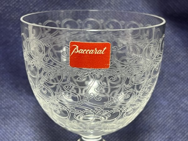 Baccarat / バカラ / ローハン / グラス / クリスタルガラス / クリア / ミニ / リキュール / ワイングラス / ペア / 高さ 約8.5㎝ ■英465_グラスの模様