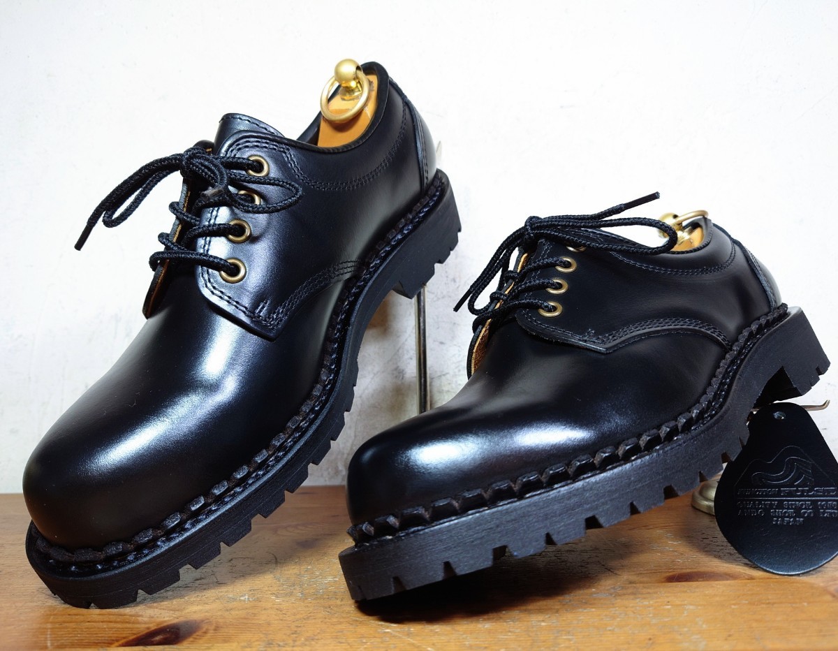 【未使用/ノルベ製法】日本製 安藤製靴 FUNCTION PULSE OR2 プレーントゥ 25.5cm ブラック 黒/ブーツ redwing danner_画像1