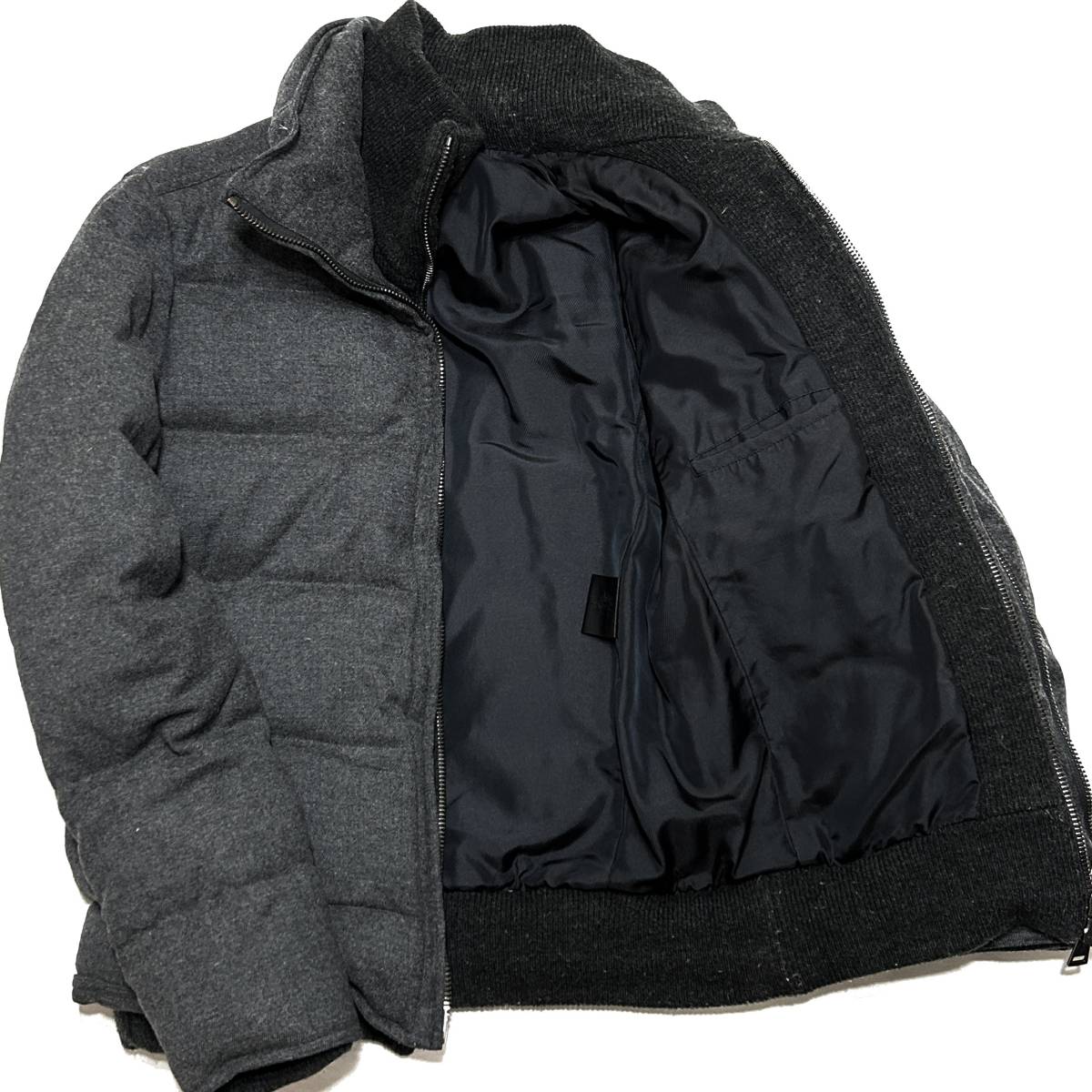 定価10万 AKM CASHMERE FLANNEL B-SKI DOWN JKT Lサイズ カシミアフランネルダウンジャケット コート wjk 1piuジュンハシモト