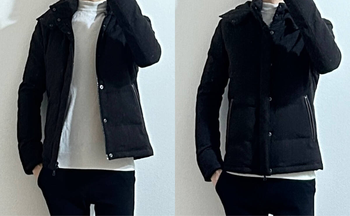 定価12万 wjk HEAVY WOOL SAGE SEPARATE HOOD DOWN Lサイズ 定価12万 wjk HEAVY WOOL SAGE SEPARATE HOOD DOWN Lサイズ