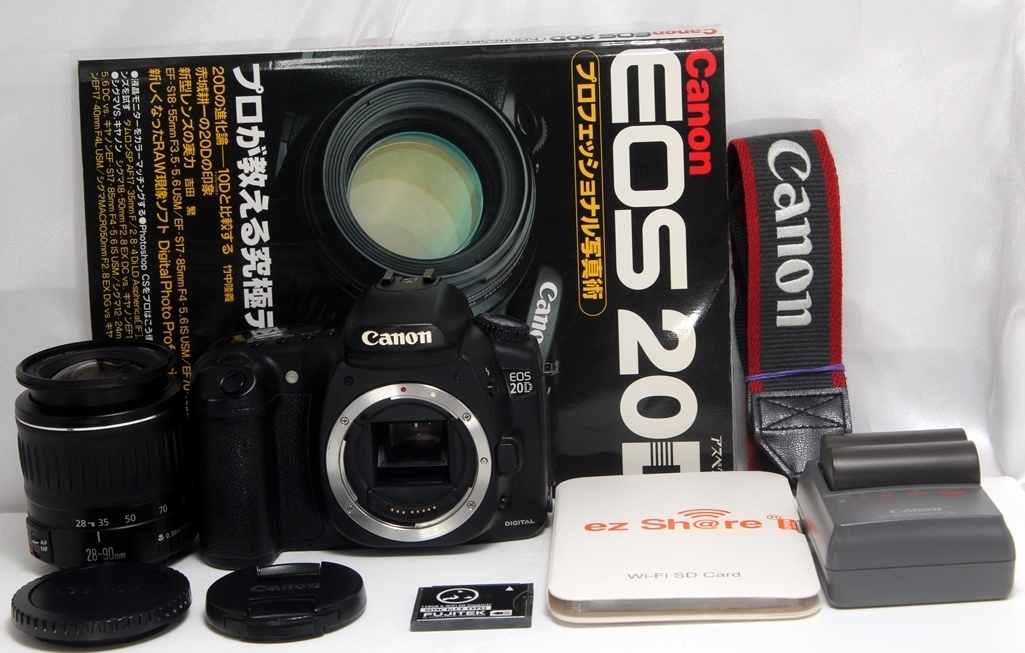 wi-fiSD付 頑丈でカメラデビュー向き canon EOS20D 雑誌付きで wi-fiSD付 頑丈でカメラデビュー向き canon EOS20D 雑誌付きで