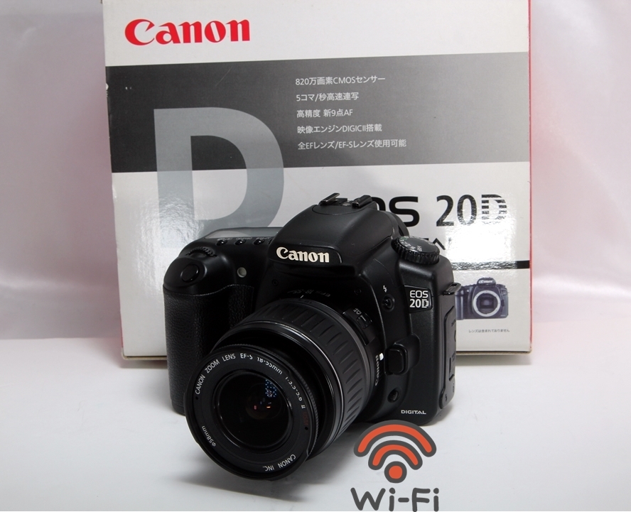 ☆wi-fiSD付☆頑丈でカメラデビュー向き♪超美品♪canon EOS20D☆元箱や純正付属品多数☆