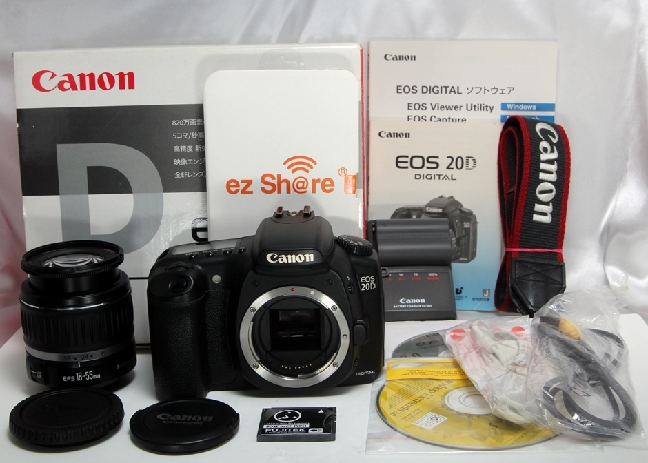 ☆wi-fiSD付☆頑丈でカメラデビュー向き♪超美品♪canon EOS20D☆元箱や純正付属品多数☆