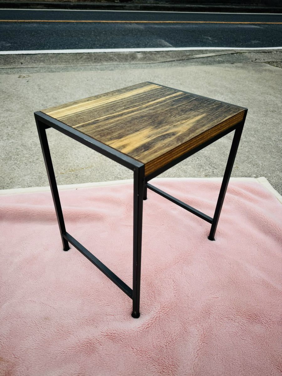 希少/受注生産/限定/上手工作所/サイドテーブル/スツール/花台/飾り台/ナイト/アイアン/鉄脚/インダストリアル/検:トラックファニチャー