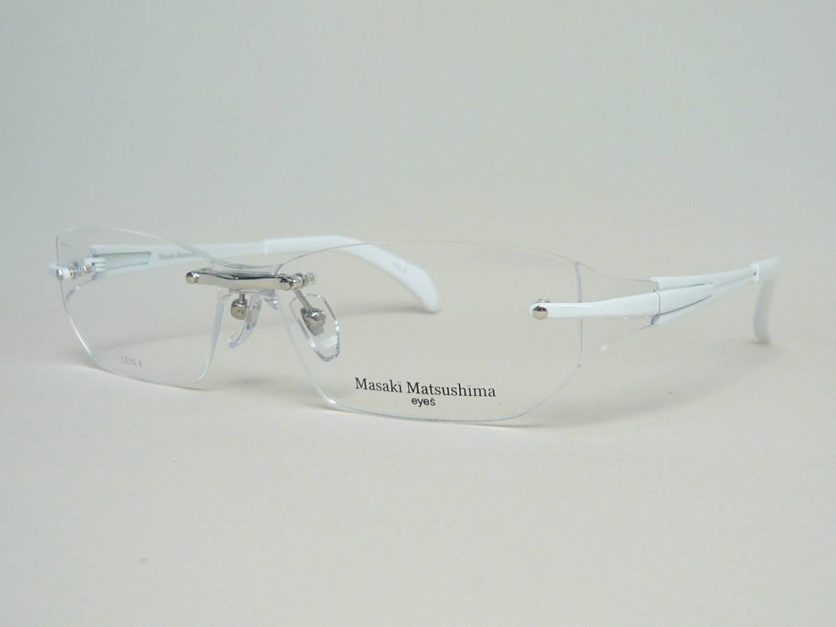 未使用 マサキマツシマ MF-1161-2 メガネ フレーム シルバー(クリア)/ホワイト マサキ 希少・レアモデル 長期保管品