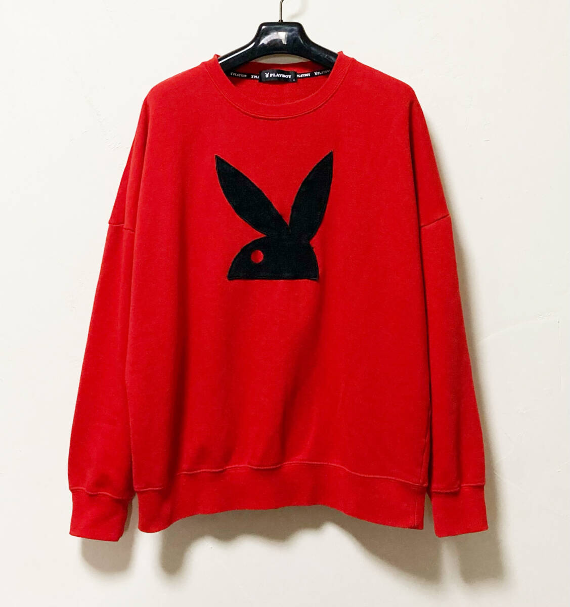 PLAYBOY プレイボーイ スウェットカットソー RED サイズXL_画像1