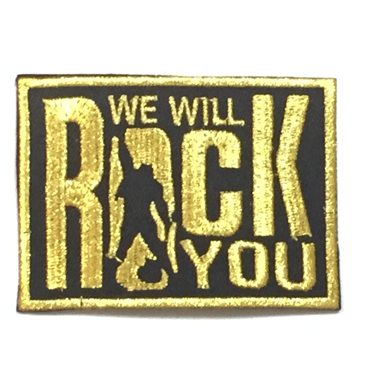 金　ゴールド　アイロン ワッペン WE WILL ROCK YOU　刺繍 パッチ リペア　クイーン 　Queen　フレディ・マーキュリー_画像4