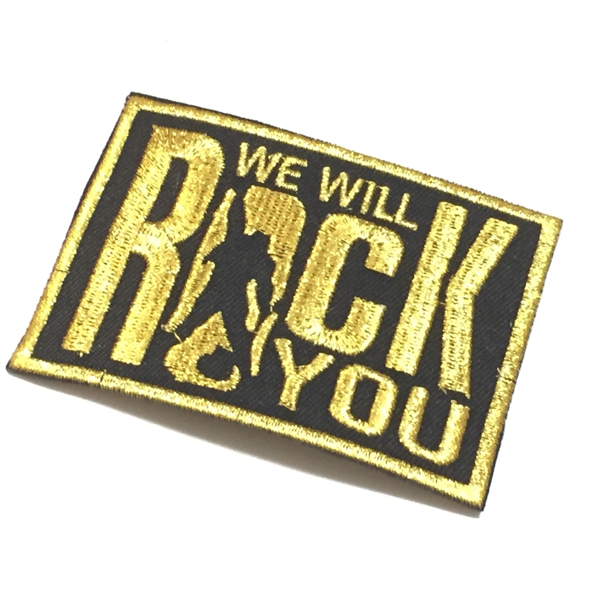 金　ゴールド　アイロン ワッペン WE WILL ROCK YOU　刺繍 パッチ リペア　クイーン 　Queen　フレディ・マーキュリー_画像3