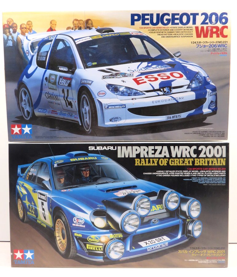 タミヤ　1/24　プジョー206WRC　スバル インプレッサ WRC 2001 2個セット_画像1
