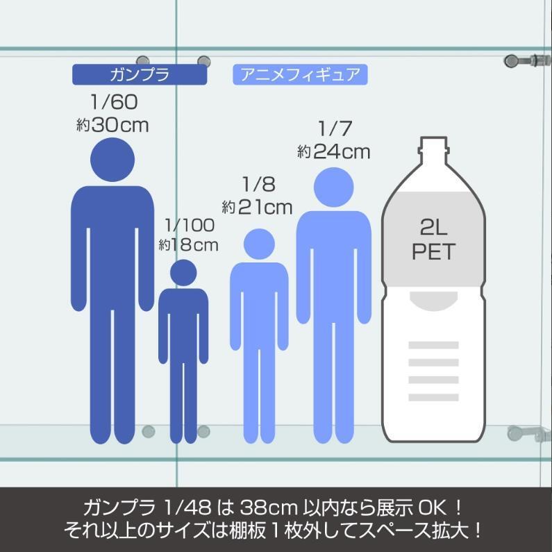 ガラスケース 2段両扉タイプ(鍵付き) 幅80.7×奥行き36.5×高さ86cm_画像10