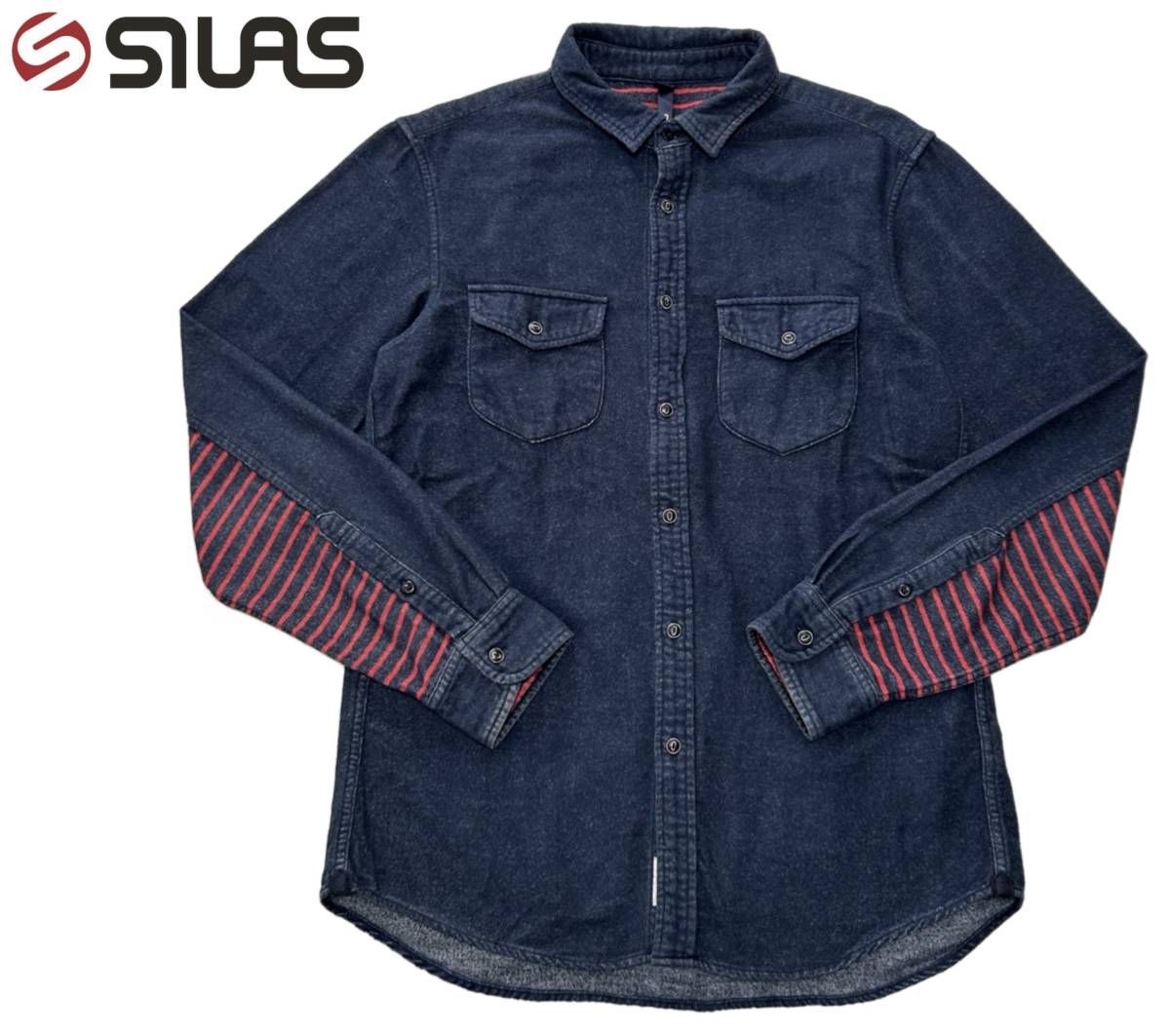 【1000円スタート】SILAS サイラス デニム調(diào) 長(zhǎng)袖 ネルシャツ メンズ 2