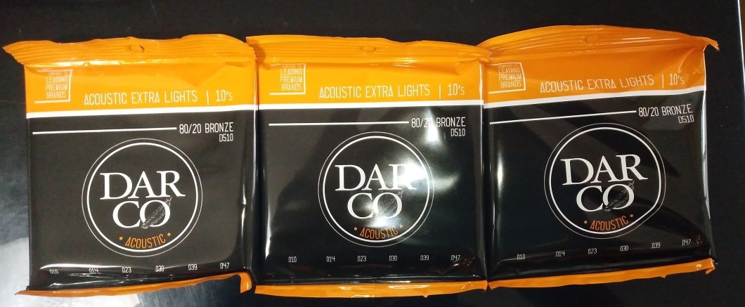 x3セット DARCO アコースティックギター弦 Darco Acoustic D510 Extra Light (80/20 Bronze) .010-.047の画像1