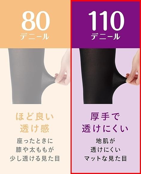 ここピタ あったか実感 タイツ110でデニール あったか満足 M-L ブラック 保温 吸水速乾 冷えない 冷え性改善 末端冷え性 あたたか 極暖_画像8