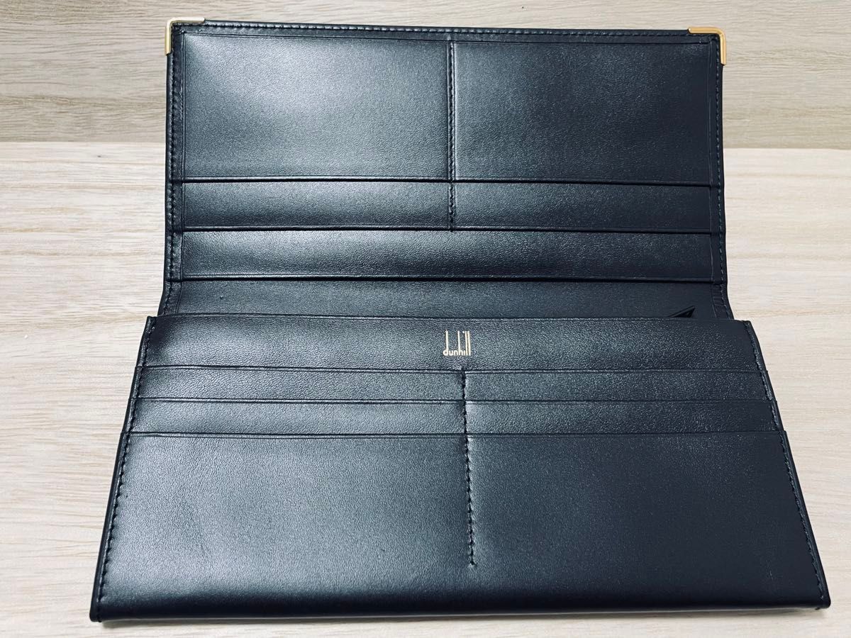 ☆ 【新品・未使用】ダンヒル dunhill 長財布　小銭入れ有り カードポケット× 10 枚 二つ折長財布 レーザーブラック 