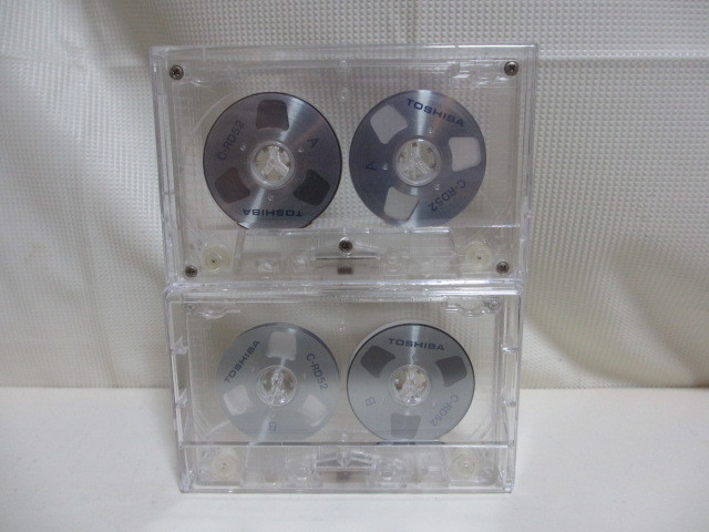 昭和レトロ　カセットテープ　記録媒体　録音済み　TOSHIBA　C-RD52　オープンリール　デザイン　２本_画像1