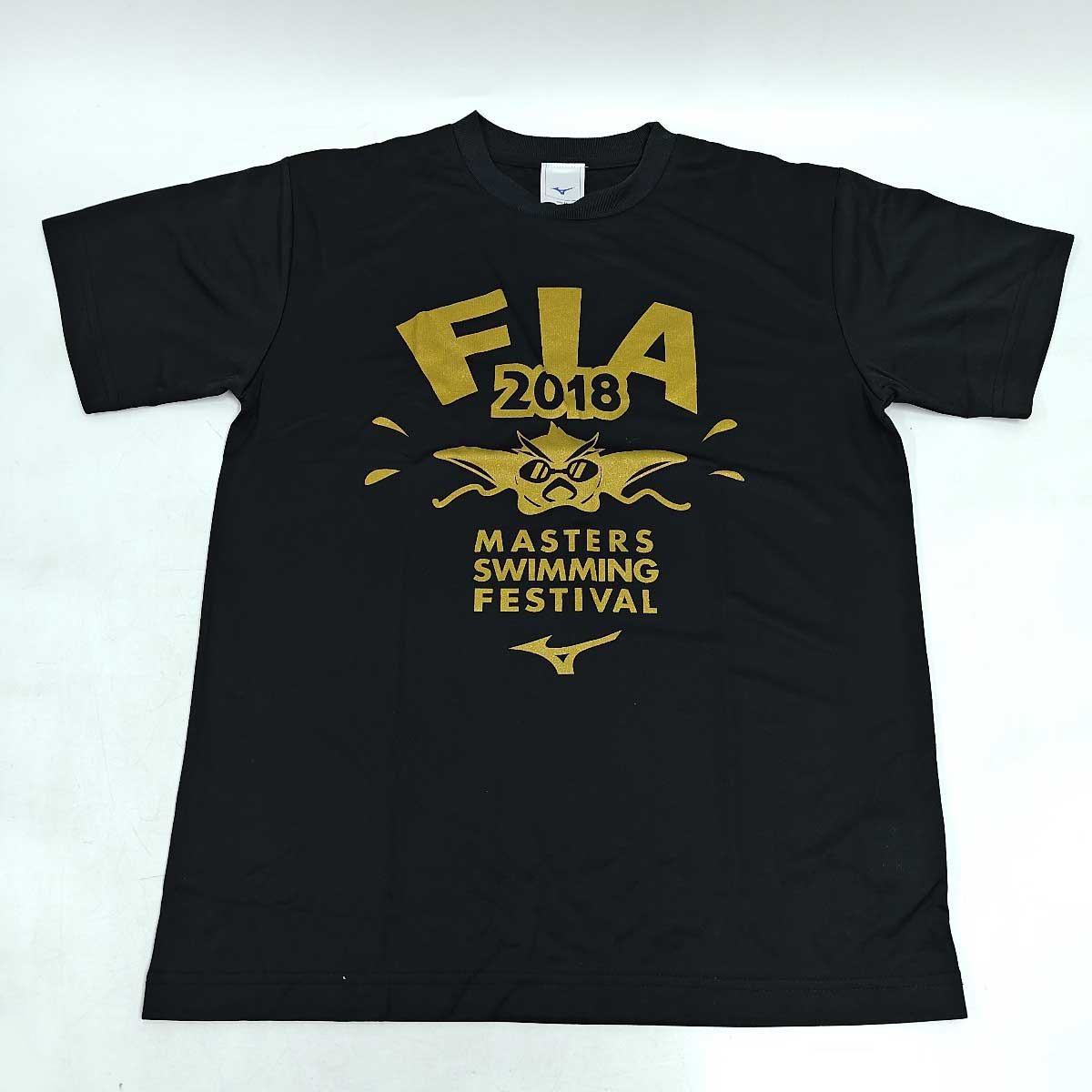 【中古・未使用品】ミズノ 競泳 FIA マスターズ 2018 スイミング フェスティバル ドライシャツ 吸収速乾 Tシャツ M MIZUNO 水泳_画像1