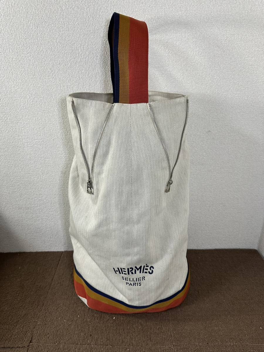 I【中古品】HERMES エルメス キャバリア キャンバス ワンショルダーバッグ 汚れあり_画像1