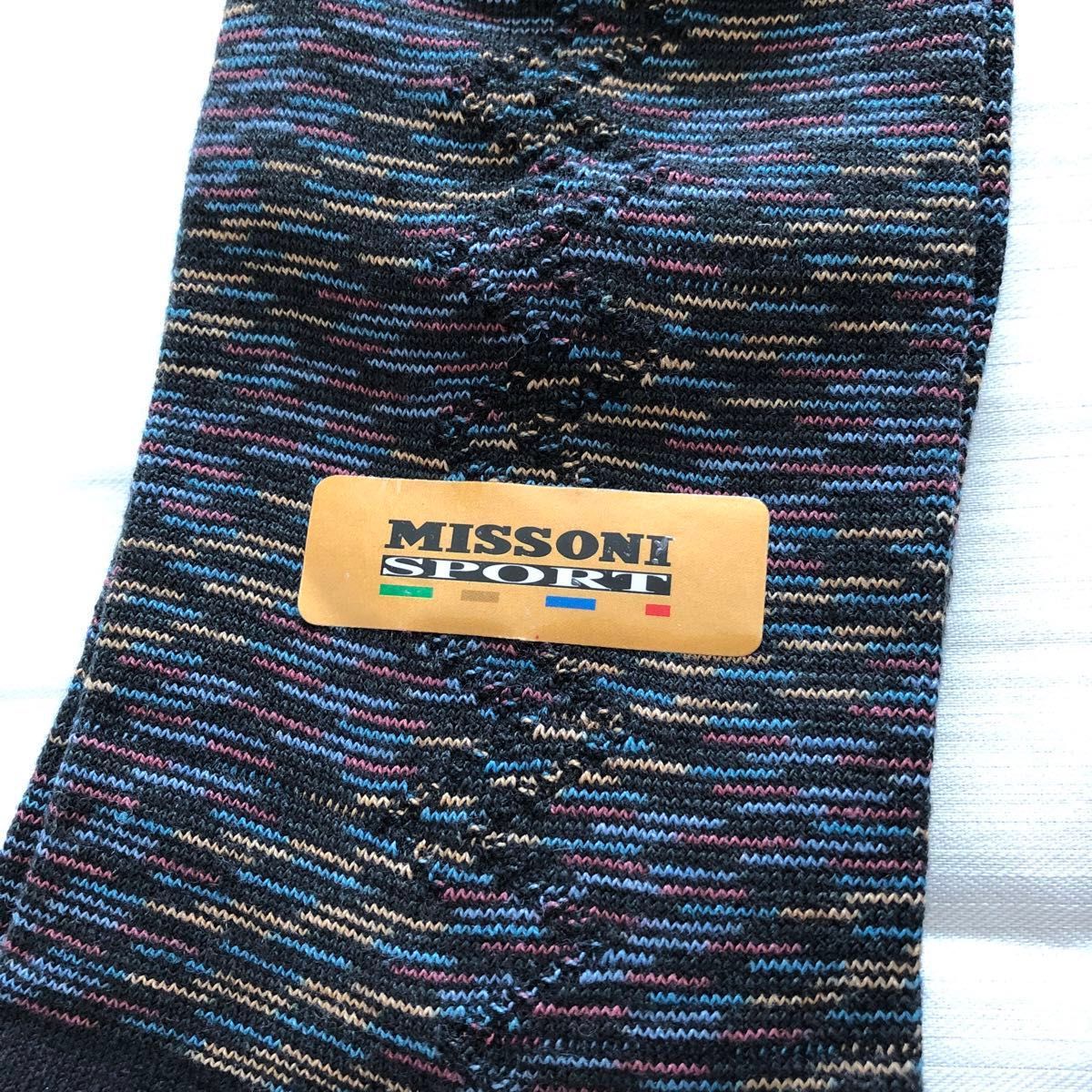 MISSONI SPORT ウール混ソックス　未着用品　イタリア製　ミッソーニスポーツ　靴下　MADE IN ITALY ジグザグ