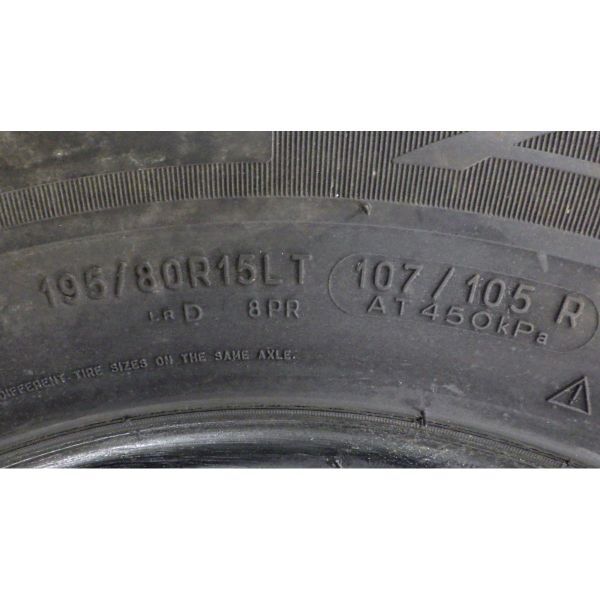 ミシュラン AGILIS 195/80R15 LT 4本SET◆2019年製8分山オンロード◆中古 ビード傷あり◆白石区手渡し可◆ハイエース,キャラバン等に_画像9