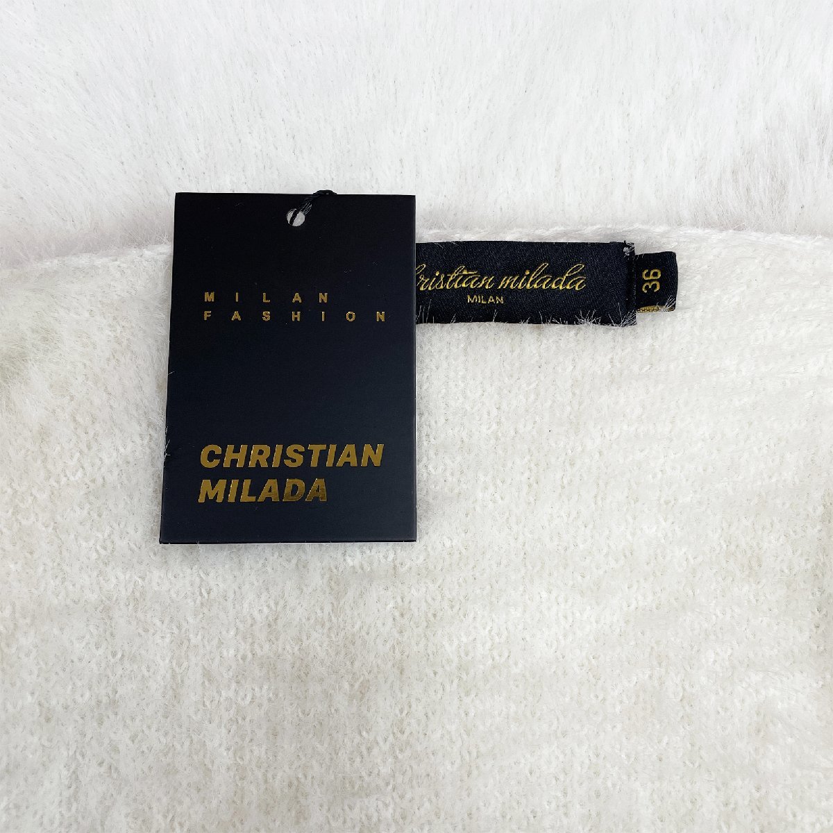 定価8万★christian milada・ミラノ発・カシミヤ/ミンク・カーディガン★豪華毛皮 上品 ボレロ コート かわいい レディース 秋冬 S/34_画像9