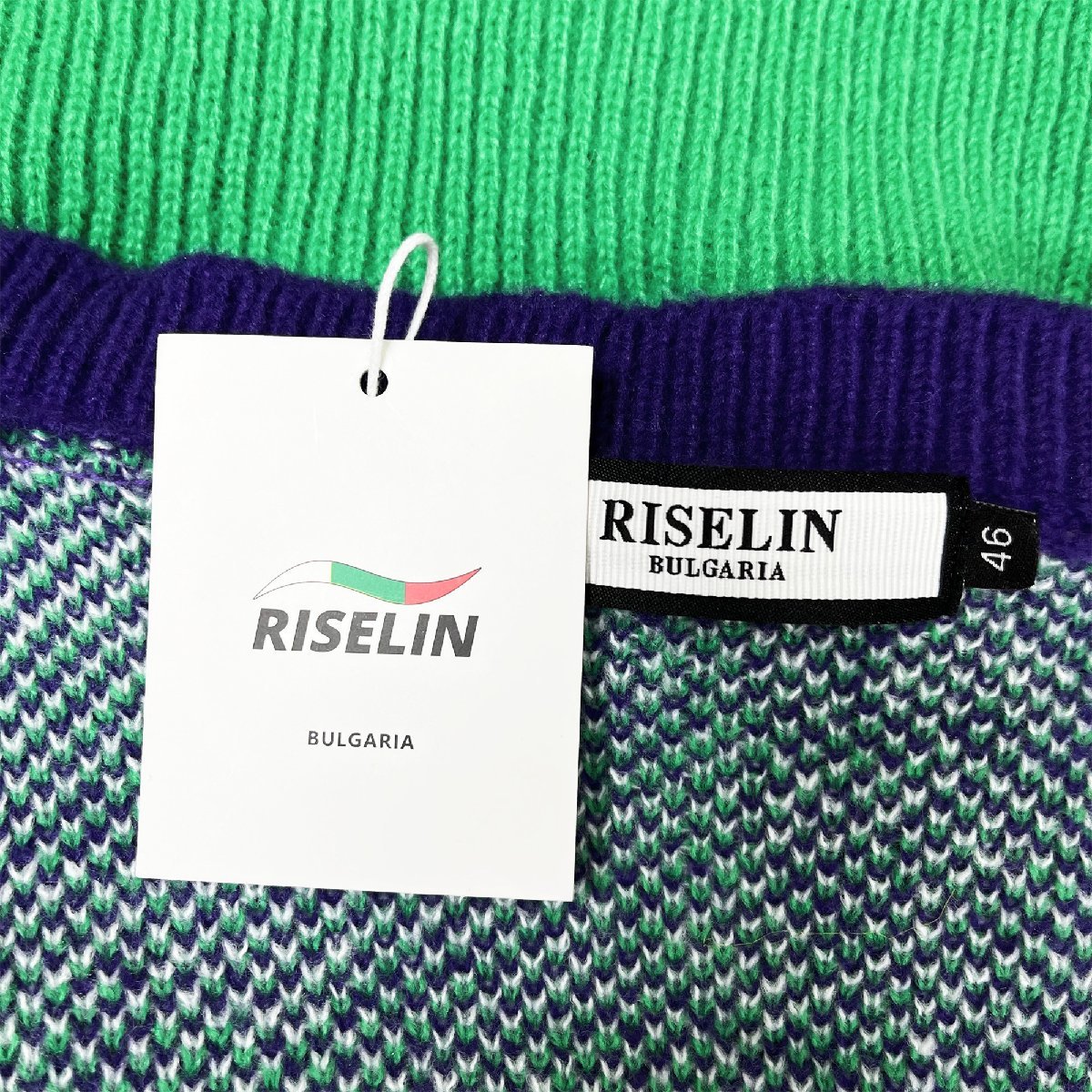 最高級ヨーロッパ製※定価5万◆ブルガリア発※RISELIN ニットカーディガン 上品 防寒 千鳥格子 スタイリッシュ オシャレ 秋冬 レディース M_画像9