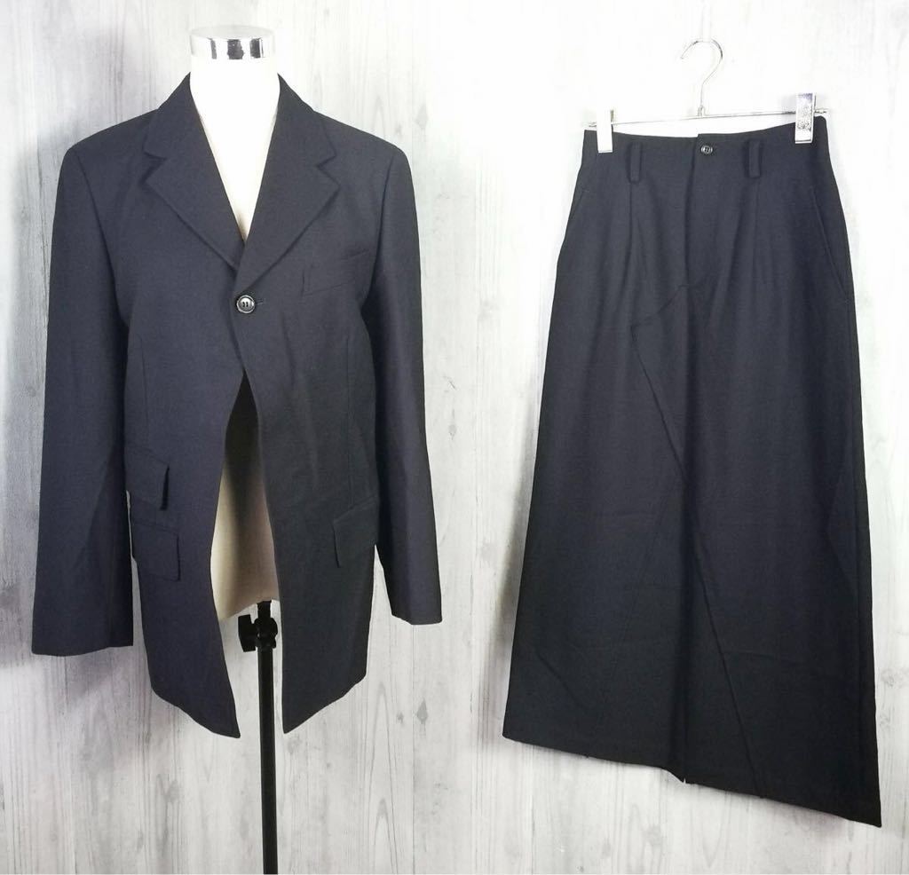 0 TRICOT COMME DES GARCONS Comme des Garcons lady's black deformation skirt suit setup top and bottom S inscription 