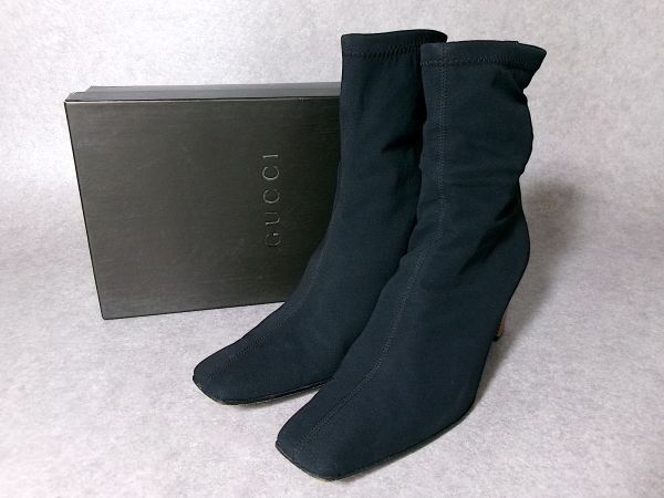 4-za122 Gucci Gucci Short Boots Black 5.5 (эквивалент 22,5 ~ 23㎝).