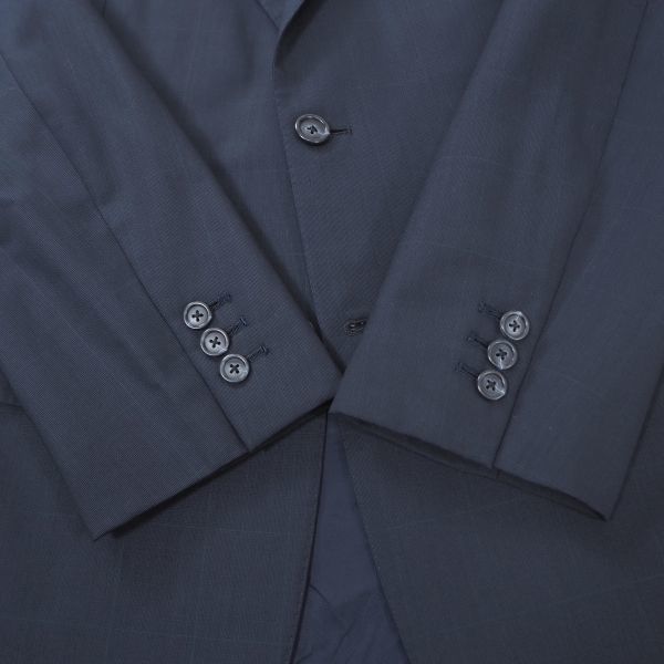 4-YA119[ прекрасный товар ] Brooks Brothers BROOKS BROTHERS шерсть костюм темно-синий в клетку 39REG33W мужской 