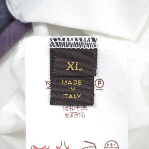 4-YB033 ルイヴィトン Louis Vuitton 国内正規品 シャドーモノグラム プリント 半袖 カットソー Tシャツ ホワイト XL メンズ_画像7