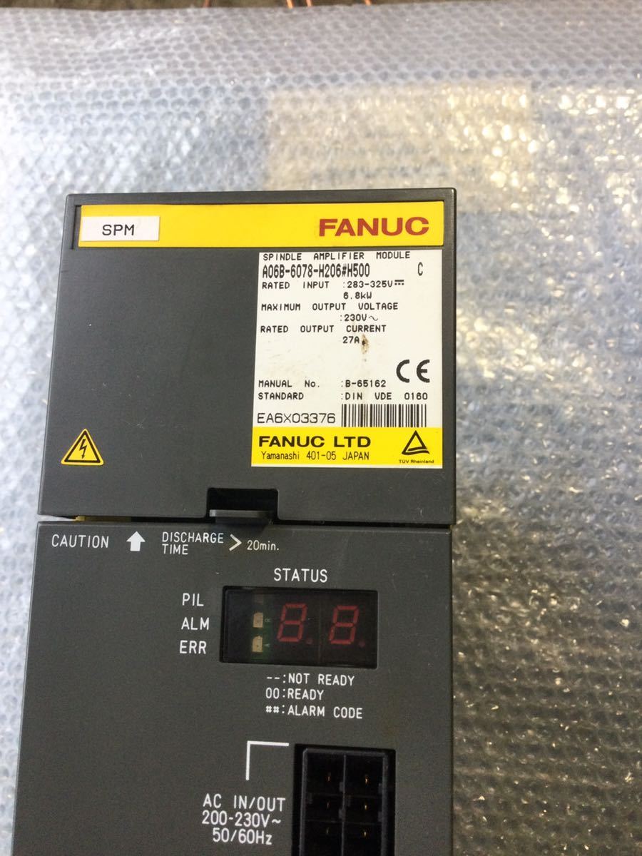 [KP28] FANUC SPINDLE AMPLIFIER MODULE A06B-6078-H206#H500 C (動作未確認)_画像2