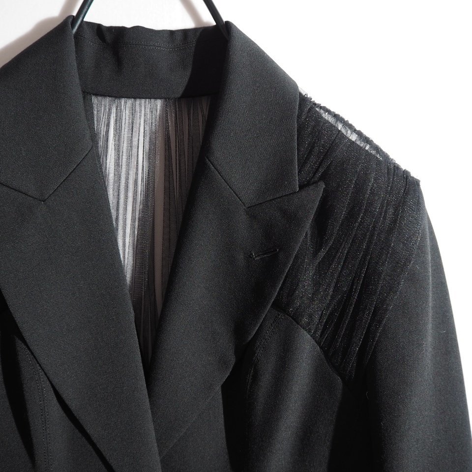 M7340P VFETICOfetikoVchu-ru шерсть tailored jacket черный 1 / FTC201-0201 TULLE COMBINED JACKET весна осень rb mks