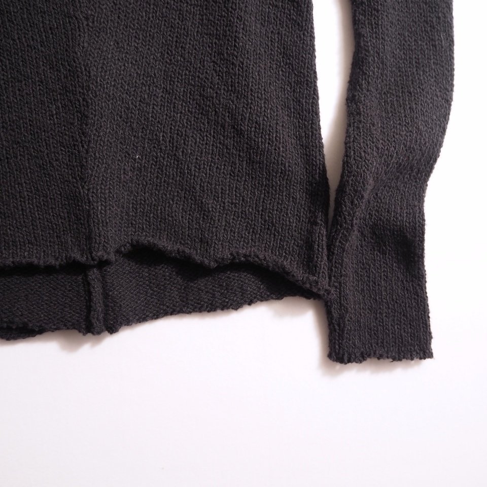 x6018P　▼JIL SANDER ジルサンダー▼　21AW ハイネック フロントドレープ フリル ウールコットンニット ブラック 34 黒 秋冬 rb mks