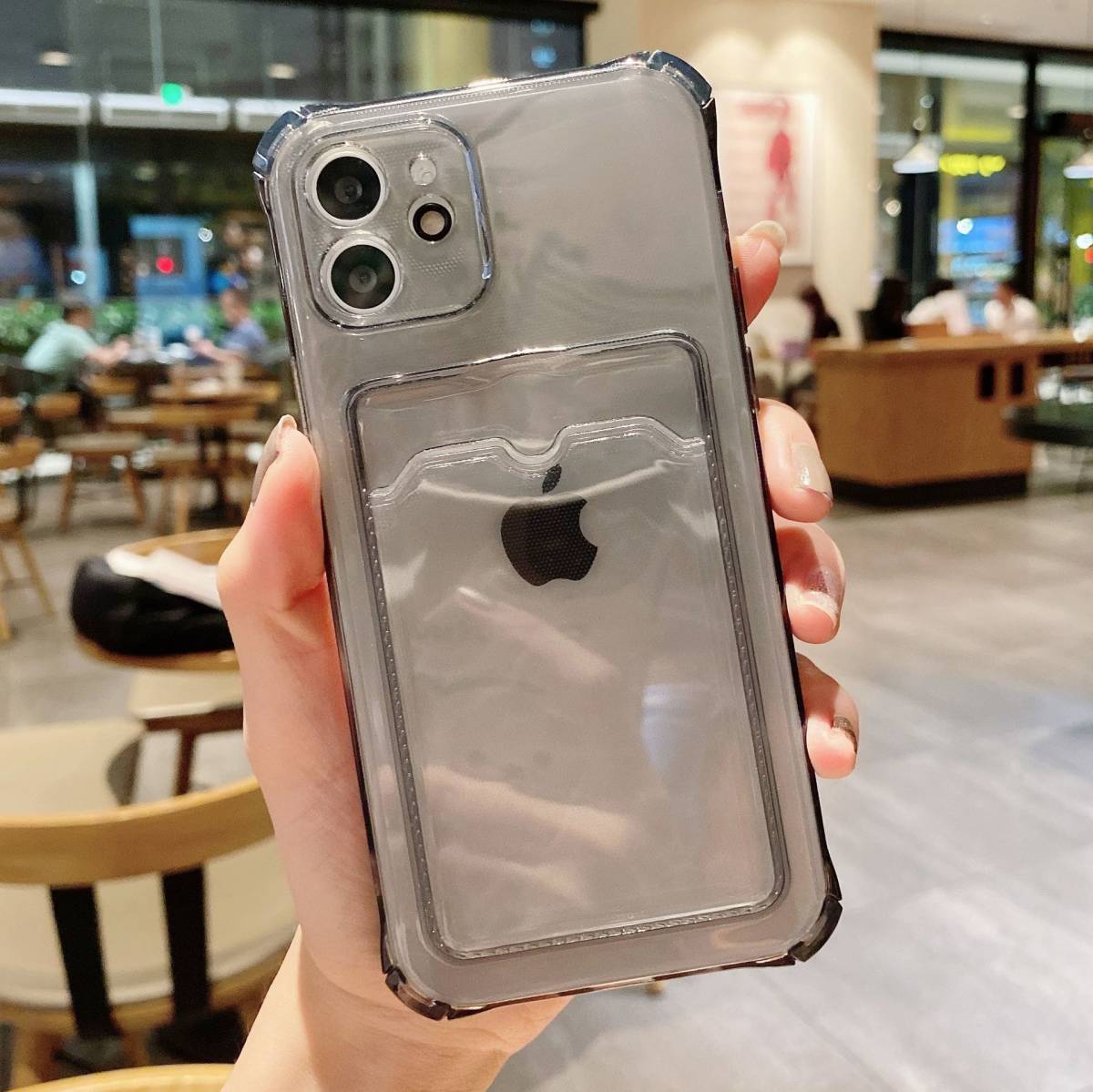 iphone11ケース カーバー TPU 可愛　お洒落　韓国　　軽量 ケース 耐衝撃 透明　黒2_画像7