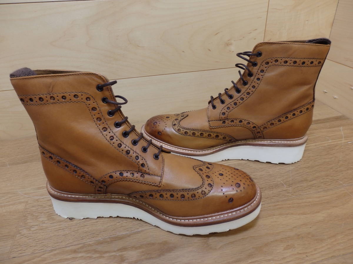 ◇GRENSON 9G グレンソン ウイングチップブーツ レースアップ ブラウン系 ◇送料込◇_画像4