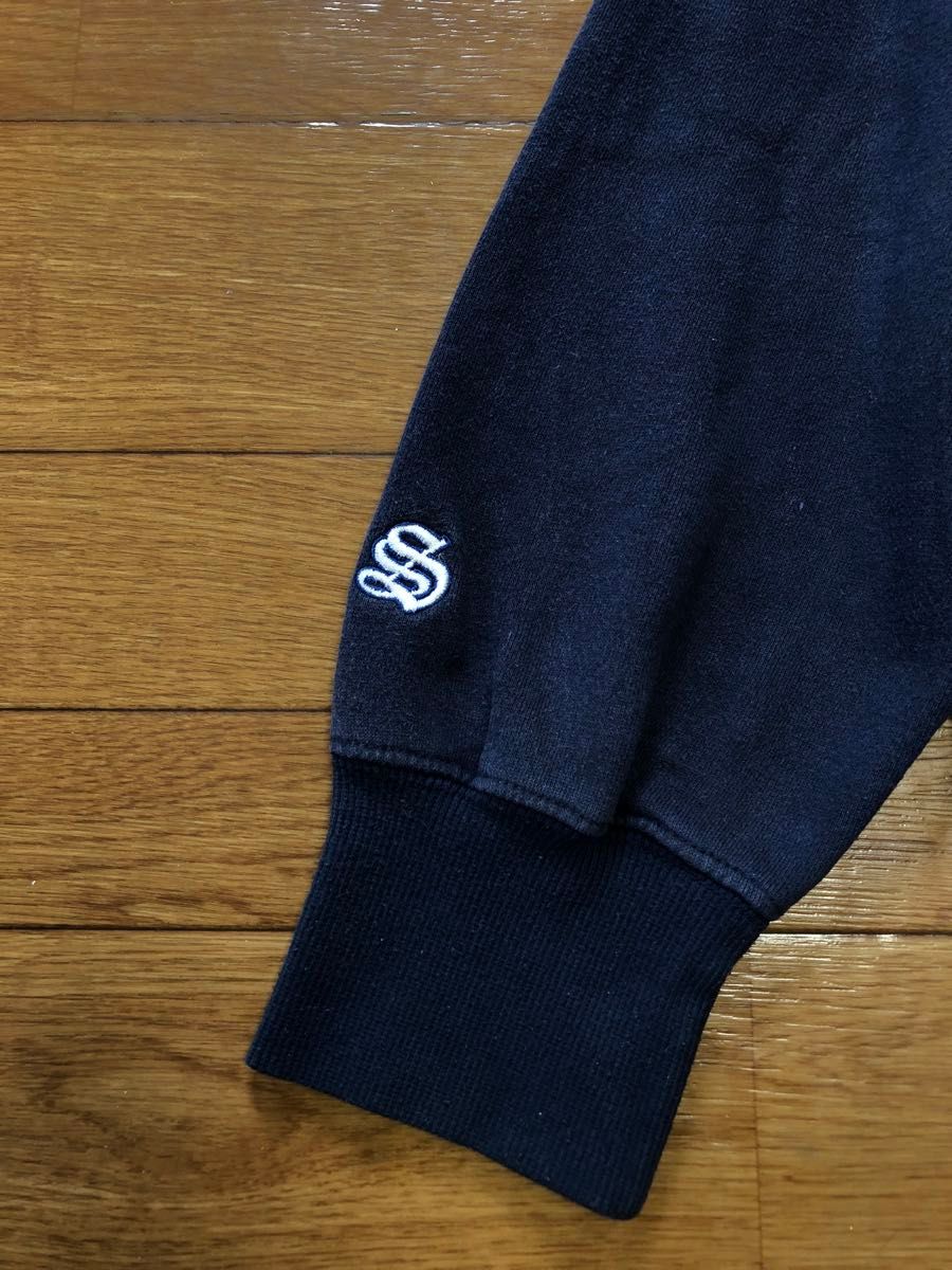 old stussy 90s USA製 Mサイズ フーディー パーカー 紺タグ 赤青タグ フェード ビンテージ プリント